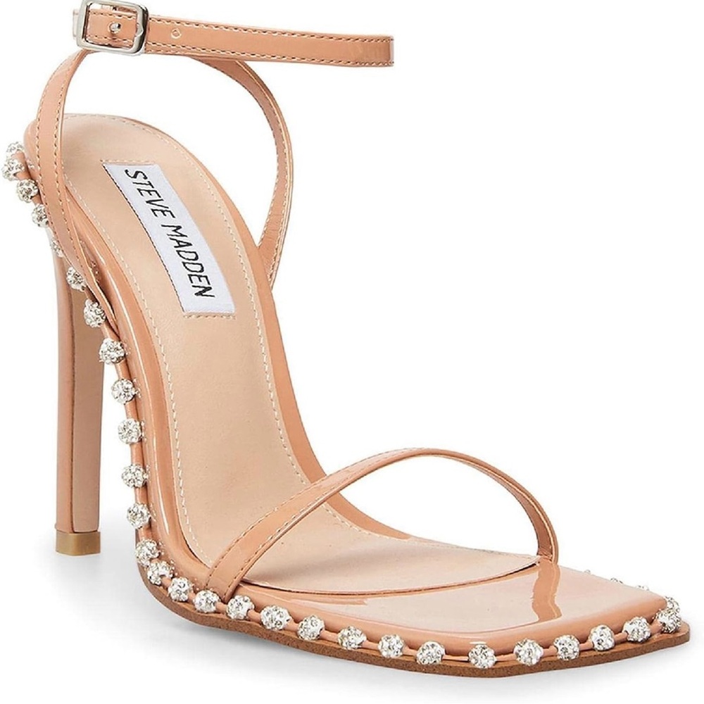 Steve Madden Tan Stiletto Heels with Ankle Strap